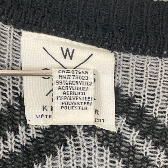 SWS Duster Cardigan Aztec Pattern Waterfall Front Size Large Knit Sweater - Picture 3 of 7